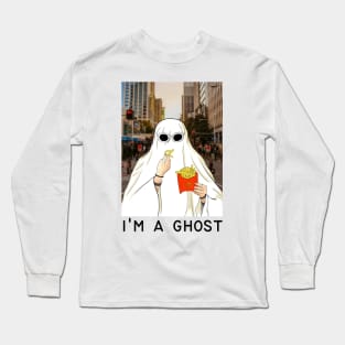 Ghost tiktok trend halloween Long Sleeve T-Shirt